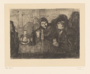 Mężczyźni przy stole w kawiarni Kristiana (Oslo) bohemy I (oryginalny tytuł) autorstwa Edvard Munch