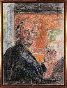 Norwegia, Oslo, Autoportret z kredą autorstwa Edvard Munch