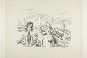 Omega i świnia autorstwa Edvard Munch