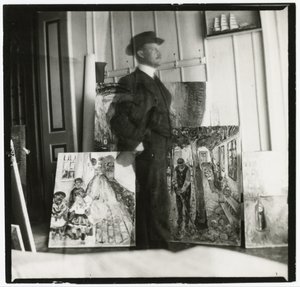 Autoportret o 53 am Strom w Warnemünde autorstwa Edvard Munch