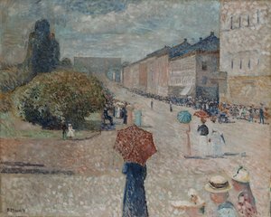 Wiosenny dzień w Karl Johan autorstwa Edvard Munch