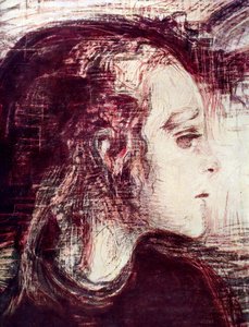 Chora dziewczyna, 1907 autorstwa Edvard Munch