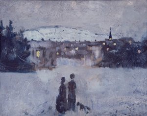 Zimowy krajobraz o zmierzchu autorstwa Edvard Munch