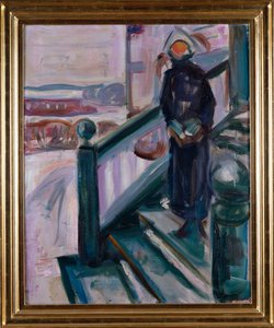 Kobieta na werandzie (olej na płótnie) autorstwa Edvard Munch