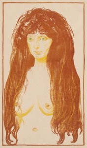 Kobieta o rudych włosach i zielonych oczach (Grzech) autorstwa Edvard Munch