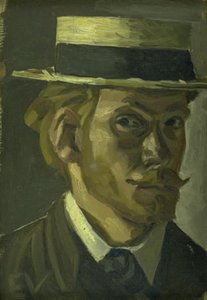 Autoportret w słomkowym kapeluszu autorstwa Edvard Weie