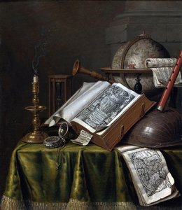 Vanitas Still Life par Edwaert Collier (1642-1708), - Olej na drewnie, 29x25,1 - Kolekcja prywatna