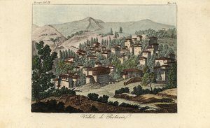 Widok na wieś Portaria, Tesalia, Grecja