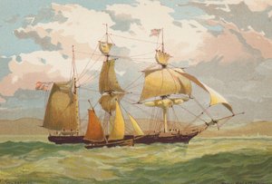 Homeward Bound, przyjmowanie pilota (kolorowa litografia)