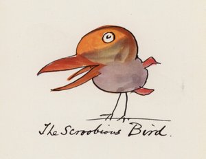 Edward Lear, Księga ptaków: Scroobious Bird (kolor lito)