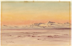 Antarktyczna scena przybrzeżna, 1901-04 (wc na papierze) autorstwa Edward Adrian Wilson