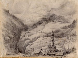 Tiefencastel, Szwajcaria, 1899 autorstwa Edward Adrian Wilson