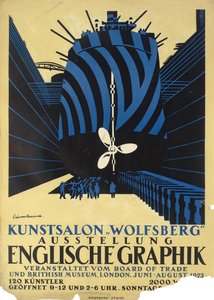 Niemiecki plakat na wystawę grafiki angielskiej dla Board of Trade i British Museum