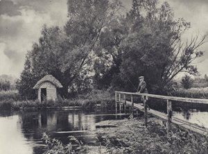 Chata nad wodą Leckford (zdjęcie czarno-białe)
