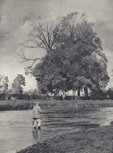 Czas lipienia powyżej Romsey na Test (zdjęcie czarno-białe) autorstwa Edward Alfred Barton