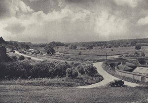 Dolina Test z Chilbolton Down (zdjęcie czarno-białe) autorstwa Edward Alfred Barton