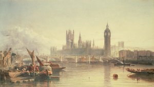Houses of Parliament i Westminster Bridge autorstwa Edward Angelo Goodall
