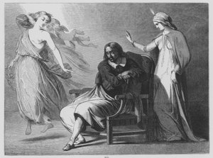 John Milton, Zamyślony (grafika)