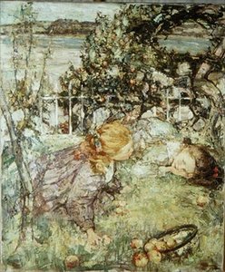 Dziewczyny w sadzie autorstwa Edward Atkinson Hornel