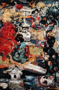 Japońskie postacie w ogrodzie autorstwa Edward Atkinson Hornel