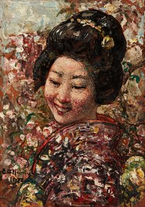 Japonka (olej na panelu)