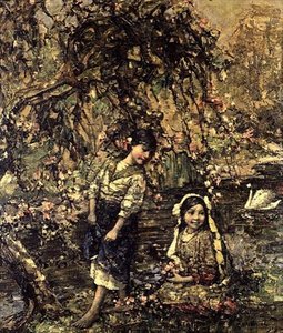 Łabędzi Staw autorstwa Edward Atkinson Hornel