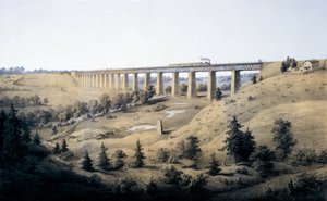 Wysoki most w pobliżu Farmville, hrabstwo Prince Edward, z „Albumu Wirginii”, 1858 r