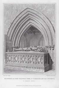 Pomnik Jana Beauforta, księcia Somerset, i jego księżnej, w Wimborne Minster (rycina)