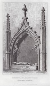 Pomnik Sir Jamesa Douglassa w kościele Douglassa (rycina) autorstwa Edward Blore