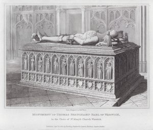 Pomnik Thomasa Beauchamp Earl of Warwick, w chórze kościoła Mariackiego Warwick (rycina)