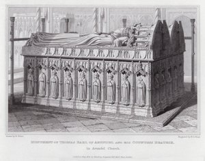 Pomnik Thomas Earl of Arundel i jego hrabiny Beatrix w kościele Arundel (rycina)
