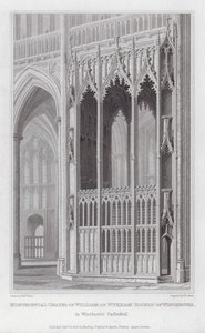 Monumentalna kaplica Wilhelma z Wykham biskupa Winchester, w katedrze w Winchester (rycina) autorstwa Edward Blore