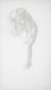 Pochylona naga kobieta autorstwa Edward Burne-Jones