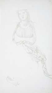 Studium kobiecego torsu i draperii autorstwa Edward Burne-Jones