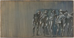 Fineusz i jego dworzanie zamienieni w kamień autorstwa Edward Burne-Jones