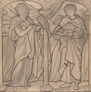 Projekt przygotowawczy do witrażu, Wergiliusza i Horacego autorstwa Edward Burne-Jones