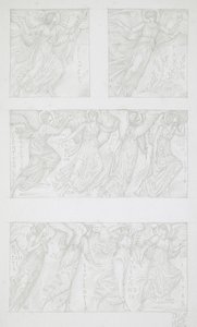 Studia na papierze przedstawiające postacie alegoryczne autorstwa Edward Burne-Jones