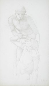 Dwa męskie akty autorstwa Edward Burne-Jones