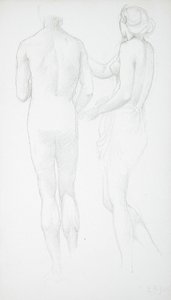 Dwie nagie postacie widziane od tyłu autorstwa Edward Burne-Jones