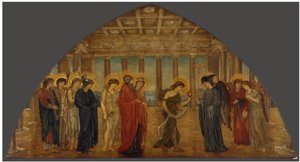 Kupidyn i Psyche - Zielone fototapety pałacowe - Psyche wchodząca do Portali Olimpu autorstwa Edward Burne Jones