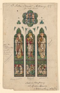 Rysunek, Kościół Świętego Piotra, Alb, ok. 1870 r. autorstwa Edward Burne Jones
