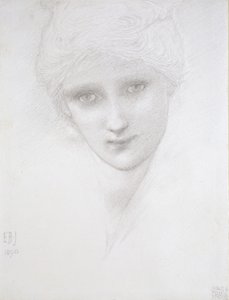Głowa kobiety, 1890 autorstwa Edward Burne Jones