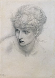 Studium głowy dziewczyny (patrz także 198345) autorstwa Edward Burne Jones
