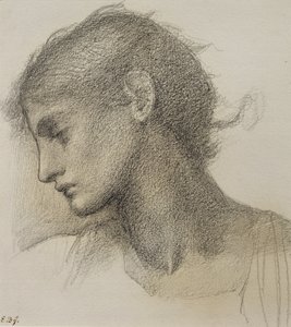 Studium głowy, dla „Młyna”, ok. 1872-80 autorstwa Edward Burne Jones