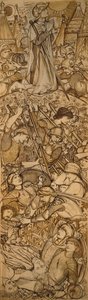 Bitwa pod Bet-Horon - Jozue rozkazuje słońcu i księżycowi stać nieruchomo autorstwa Edward Burne Jones