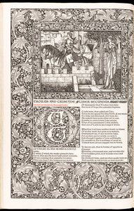 „The Works of Geoffrey Chaucer Now Newly Imprinted” autorstwa Geoffreya Chaucera, opublikowane przez Kelmscott Press w 1896 r. (drzewryt) autorstwa Edward Burne Jones