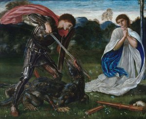 Walka: Święty Jerzy zabija smoka VI autorstwa Edward Burne Jones