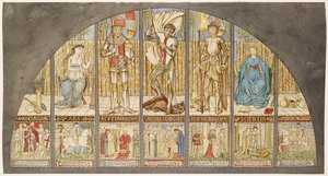 Wojny Róż - Edward IV, Henryk VI, Św. Jerzy z Alegorią autorstwa Edward Burne Jones
