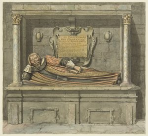 Pomnik starosty Barkera w kościele św. Werburga (ołówek i akwarela na papierze) autorstwa Edward Cashin