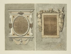 Pomniki biskupa Searchfielda, dziekana Chetwynda i pani Weeks w katedrze w Bristolu (ołówek i akwarela na papierze) autorstwa Edward Cashin